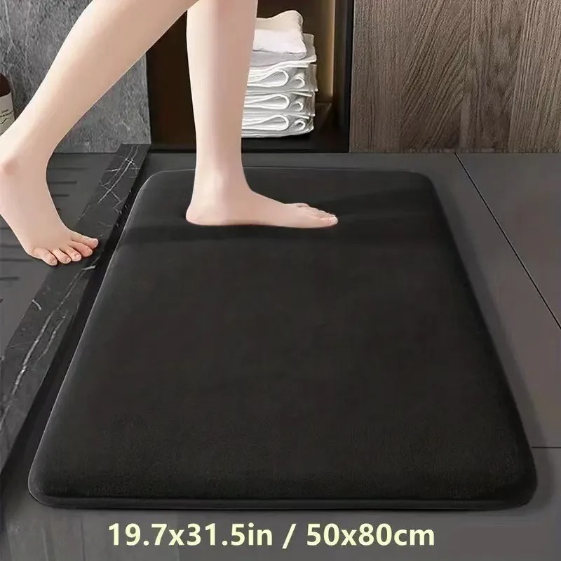 Bamboo Bath Mat - Tapete de chão absorvente antiderrapante tapete