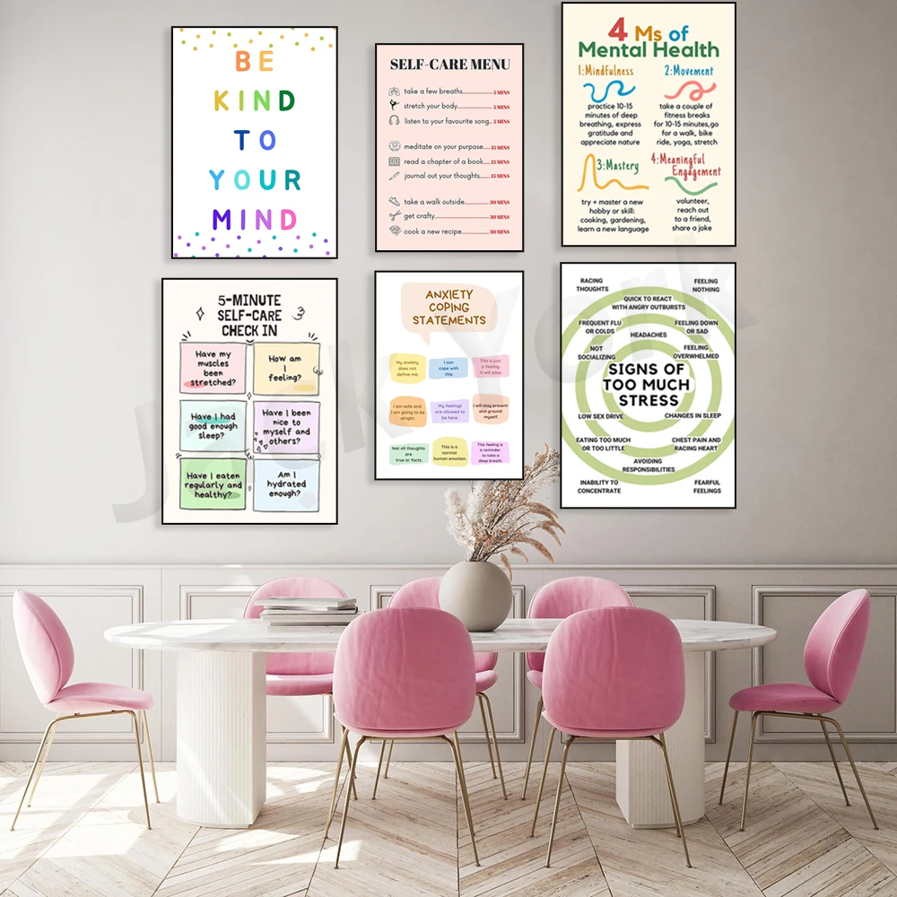 Self Care Check In Poster, Men - Therapy Health And Wellness avaliação e preço